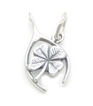 Wishbone - Four Leaf Clover Sterling Silber Glücksbringer .925 x 1 Wishbones