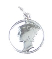 Mercury Head Dime berlock i sterling silver .925 x 1 Dimes mynt charm