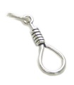 Hangmans Noose charm in argento sterling .925 x 1 Hangman Pendente a morte Hang