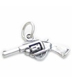 Hand Gun Revolver sterling silver charm .925 x 1 Guns charms