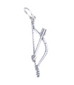 Bow and Arrow sterling silver charm .925 x 1 Archery Archer charms