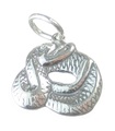 Opgerolde Slang 2D sterling zilveren bedel .925 x 1 Slangen bedel