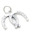 Dubbele hoefijzer sterling zilveren bedel .925 x 1 Wedding Horse Shoes Charms