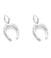 Confezione da 2 ciondoli a ferro di cavallo in argento sterling .925 Lucky Horse Shoes