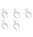 Confezione da 5 ciondoli in argento sterling ferri di cavallo .925 Lucky Horse Shoe