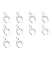 Lot de 10 breloques fer à cheval en argent sterling .925 Lucky Horse Shoes