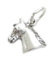 Horse Head 2D sterling silver charm .925 x 1 häst charms