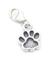 Huella de pata en clip Charm PEQUEÑO de plata de ley .925 x 1 Charms de patas