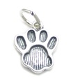 Ciondolo in argento sterling con stampa della zampa .925 x 1 ciondoli con stampe di zampe di cani di gatti