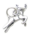 Charm de plata de ley con reno .925 x1 Rudolph Reindeers Charms de ciervo de rein