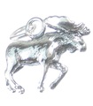 Breloque orignal en argent sterling .925 x 1 Breloques animaux orignaux