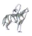 Charm de plata esterlina con lobo aullador .925 x 1 Charms de lobos