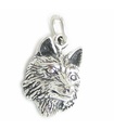 Charm de plata esterlina con cara de lobo .925 x 1 Lobos Colgantes de cabeza de lobo