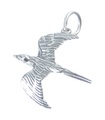 Charm de plata de ley Flying Bird .925 x 1 Charms de pájaros