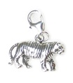 Tiger auf Hummerclip Sterling Silber Charm .925 x 1 Big Cat Charms