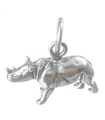 Black Rhinoceros sterling silver charm .925 x 1 Rhino Rhinos charms