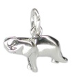 Breloque éléphant d'Asie en argent sterling .925 x 1 Breloques éléphants