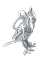 Breloque en argent sterling oiseau cardinal .925 x 1 breloques oiseaux cardinaux