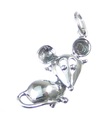 Souris 2D breloque en argent sterling .925 x 1 Souris Rat Rats breloques