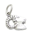 Breloque en argent sterling tête de bélier .925 x 1 breloques têtes de bélier chèvre