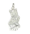 Ciondolo con ciondolo in argento sterling 2D gatto .925 x 1 ciondoli gattini