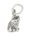 Cat Kitten Sterling Silber Charm .925 x 1 Katzen und Kätzchen Charms