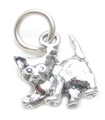 Charm de plata de ley con gatito y gato .925 x 1 Charms de gatitos de Playful Cats