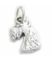 Charm de plata esterlina con cabeza de perro .925 x 1 Charms de cabezas de perro