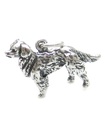 Charm de plata esterlina Perro de pelo largo .925 x 1 Charms de perros peludos