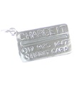 Charm de plata esterlina para tarjeta de crédito .925 x1 Charm de débito para tarjetas de tienda