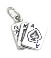 Carte da gioco charm in argento sterling .925 x1 Poker Whist Bridge Card Games