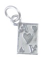 Ace of Hearts charm i sterling silver .925 x 1 Aces Heart Love Cards berlocker