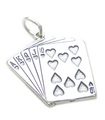 Carte da gioco charm in argento sterling .925 x1 Poker Whist Bridge Card Games