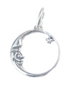 Mond und Stern Sterling Silber Charm .925 x 1 Mond Sterne Himmlische Charms