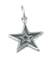 Charm de plata de ley con doble estrella .925 x 1 Charms de estrellas