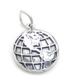 Earth sterling silver charm .925 x 1 World Planets charms