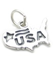 USA Sterling Silber Charm .925 x 1 Karte Vereinigte Staaten von Amerika Charms