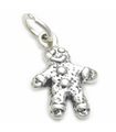 Charm de plata esterlina Hombre de jengibre .925 x 1 Charms de hombre de pan de jengibre