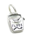 Dental Floss sterling silver charm .925 x 1 Dentistry Teeth Tooth care