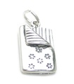 Charm de plata esterlina para saco de dormir .925 x 1 Charms de fiesta de pijamas para fiestas de pijamas