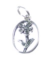 Blomma sterling silver charm .925 x 1 Blommor Växter Trädgårdsmästare berlocker