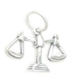 Charm de plata esterlina con escamas del zodíaco de Libra .925 x 1 Charms de Libras Zodiacs