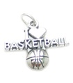 J'aime le charme de basket-ball en argent sterling .925 x 1 charmes de basket-ball