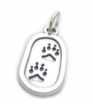 Paw print charm i sterling silver .925 x 1 Animal Paws Printar charm