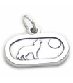 Varg ylande vid månen charm i sterling silver .925 x 1 Wolves berlocker