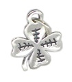 4 blad klöver sterling silver charm .925 x 1 Lucky shamrocks berlocker