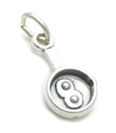 Frying Pan with Fried Eggs sterling silver charm .925 x 1 Fry Up charms