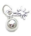 Bomb sterling silver charm .925 x 1 Explosion Explosive Bombs charm