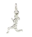 Läuferin Sterling Silber Charm SMALL .925 x 1 Lady Woman Running