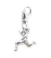 Female Runner on lobster clip sterling silver charm .925 x 1 charms